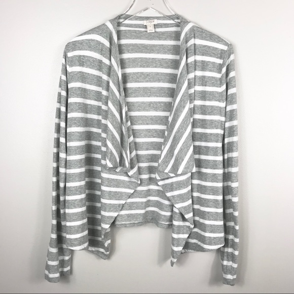J. Crew Factory Sweaters - J Crew Factory Open Front Striped Cardigan Size M